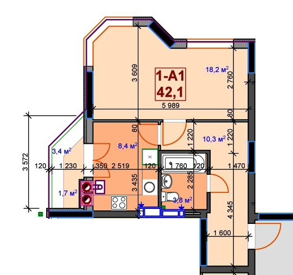 однокомнатная квартира планировка жк сяйво - фото 7