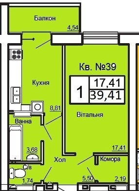 однокомнатная квартира в жк Жасмин Ирпень