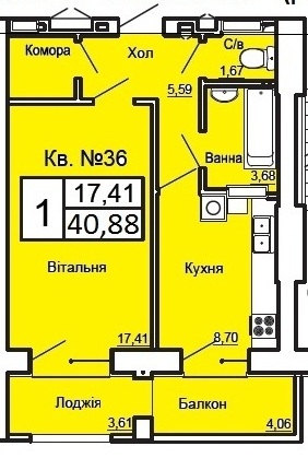 однокомнатная квартира в жк Жасмин Ирпень